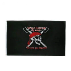 Drapeau Pirate - Ce Qui Ce Passe A Bord Reste A Bord (Anglais)