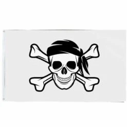 Drapeau Pirate - Jolly Roger Blanc