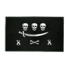 Drapeau Pirate - 3 Tête Stylisé -Refuge Du Pirate drapeau pirate stylise
