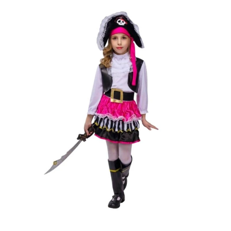 Déguisement Pirate Fille - Rose Bonbon 3 Déguisement Pirate Fille - Rose Bonbon