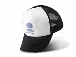 Casquette Pirate - Loyauté -Refuge Du Pirate floating trucker hat png mockup a11751 3