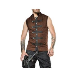 Veste Pirate - Gilet Serré -Refuge Du Pirate gilet pirate marron