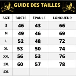 T-shirt Pirate Boire Du Rhum -Refuge Du Pirate guide taille t shirt