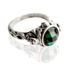 Bague Pirate - Jack Sparrow (Acier) -Refuge Du Pirate main image0Bague pirate des cara bes Captain Jack Sparrow mort pinsons cr ne pierre de cristal verte