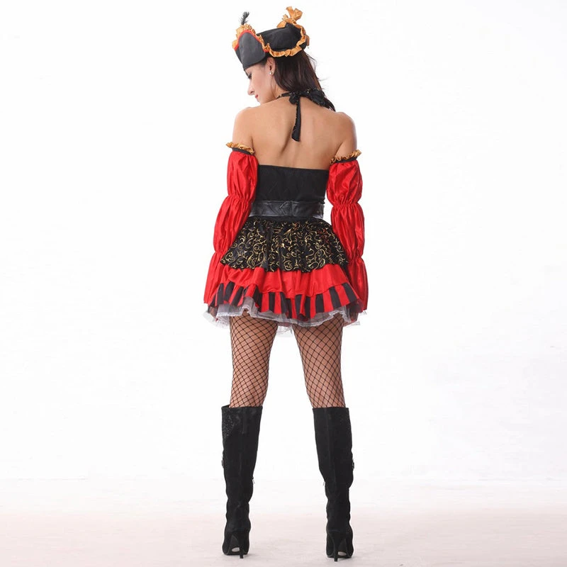Déguisement Pirate Femme - Rouge Caraïbes 7 Déguisement Pirate Femme - Rouge Caraïbes – Image 5