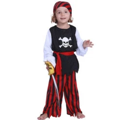 Déguisement Pirate Garçon - Corsaire Noir & Rouge