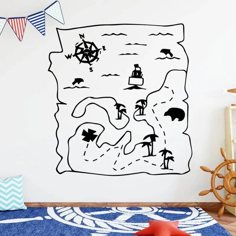 Stickers Pirate - Carte Au Trésor 3 Stickers Pirate - Carte Au Trésor